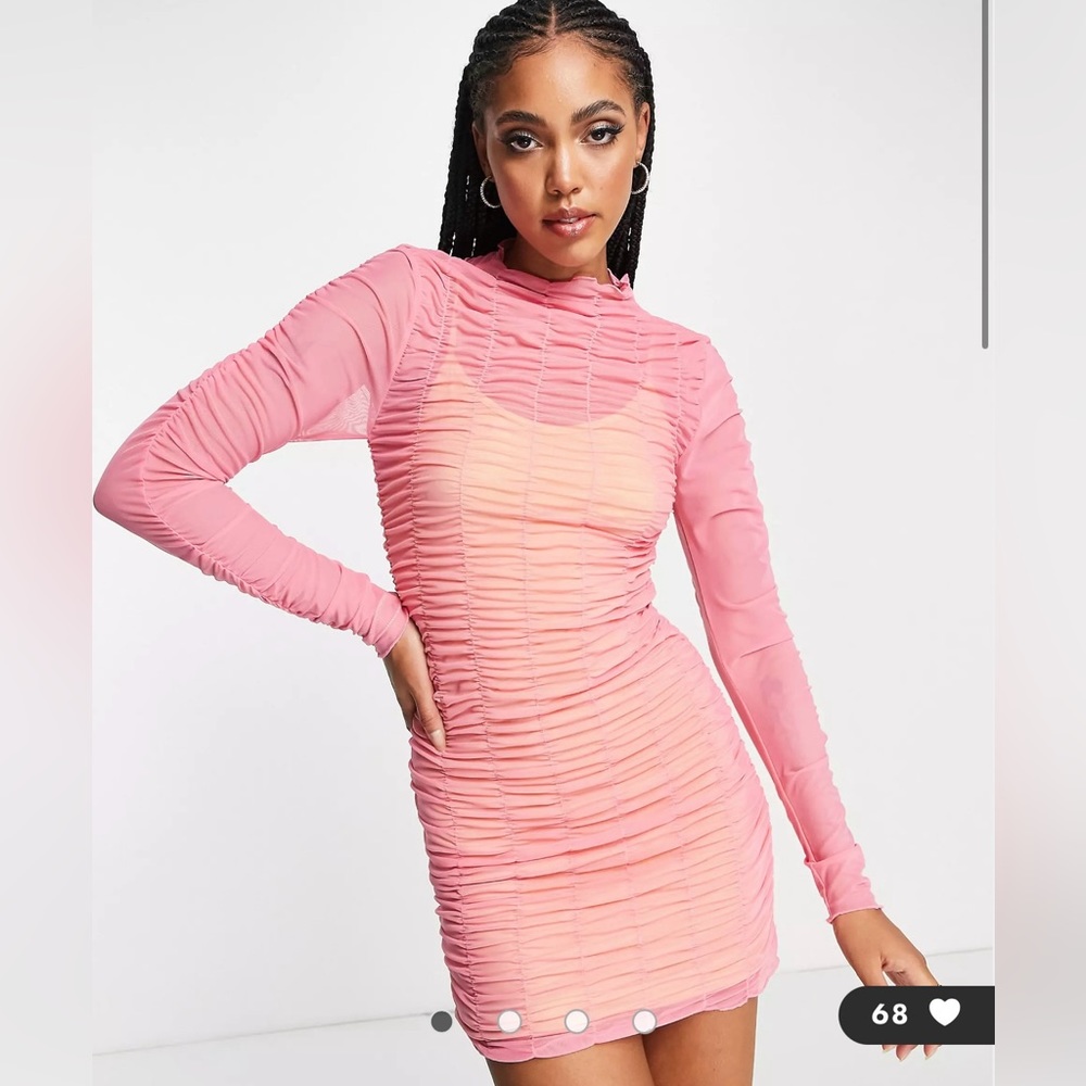 New! Asos Top Shop Pink lime green Party Club Dress Size small!